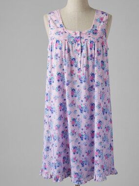 Adonna Sleepwear Floral Cotton Nightgown Midi Dress Pink Cottagecore L 1X Plus